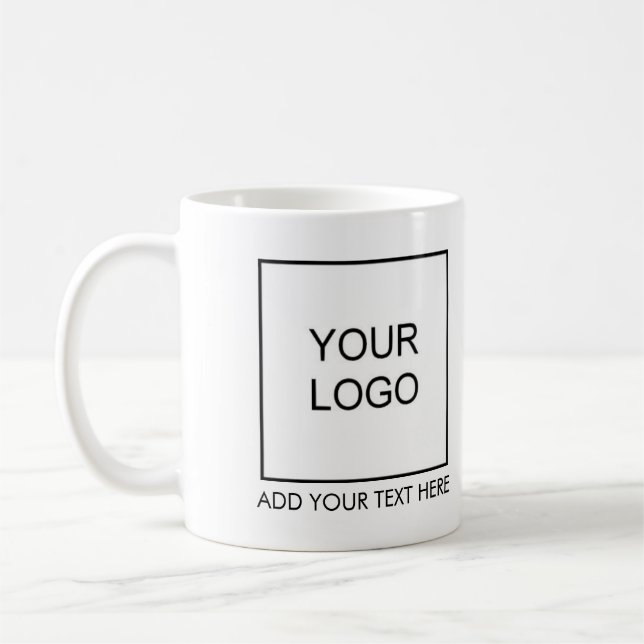 Custom Template Add Business Company Logo Text Coffee Mug (Left)