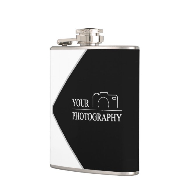 Custom Template Business Company Create Your Own Hip Flask (Left)