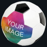 Custom Template Business Company Logo Image Text Football<br><div class="desc">Custom Upload Add Company Business Logo Image Create Your Own Elegant Soccer Ball.</div>