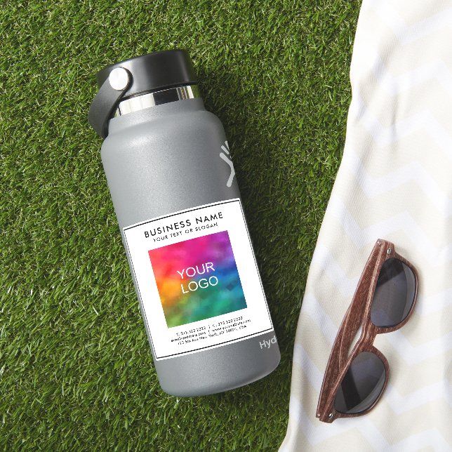 Custom Template Business Logo Text White Small (HydroFlask Insitu)