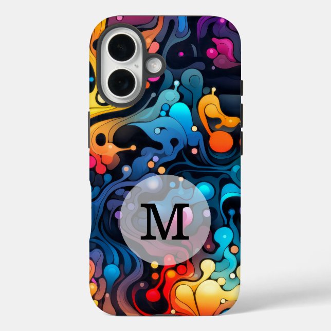 Custom Template Colourful Wavy Pattern Case-Mate iPhone Case (Back)