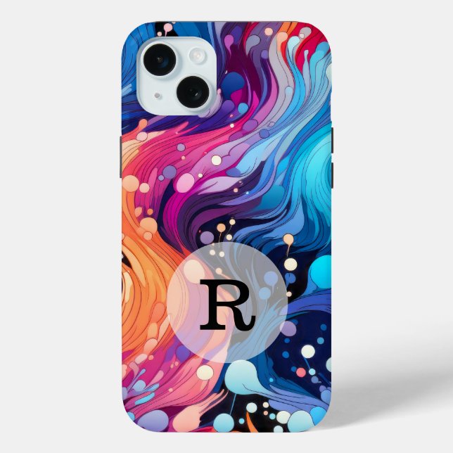 Custom Template Colourful Wavy Pattern Case-Mate iPhone Case (Back)