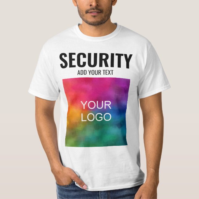 Custom Template Double Sided Print Mens Security T-Shirt (Front)