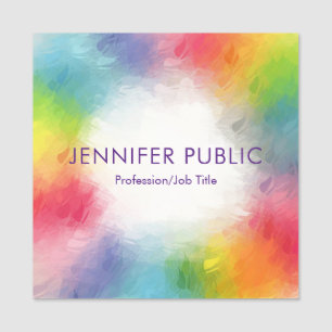 Custom Template Modern Elegant Colourful Rainbow Name Tag