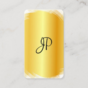 Custom Template Modern Elegant Faux Gold White Business Card