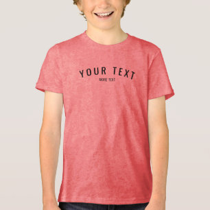 Custom Template Modern Kids Boys Triblend Red Tri-Blend Shirt