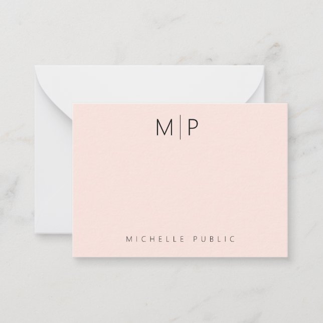 Custom Template Monogram Initial Chic Blush Pink (Front)