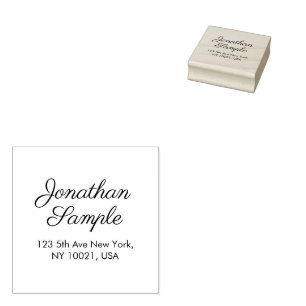Custom Template Return Address Typography Script Rubber Stamp