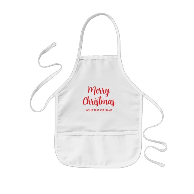 Custom Template Script Boys Girls Merry Christmas Kids Apron (Front)