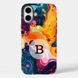 Custom Template Vibrant Wavy Pattern iPhone 16 Plus Case