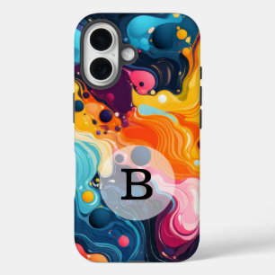 Custom Template Vibrant Wavy Pattern iPhone 16 Case