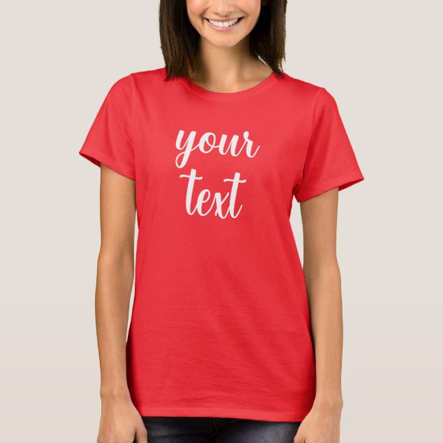 Custom Template Your Text Name Womens Deep Red T-Shirt (Front)
