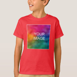 Custom Template Youth Kids Boys Short Sleeve Red T-Shirt