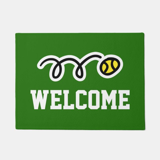Custom tennis ball design welcome doormat (Front)