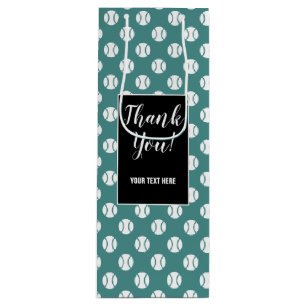 Custom tennis ball pattern wine bottle gift bag