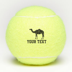 Custom tennis balls with black camel silhouette