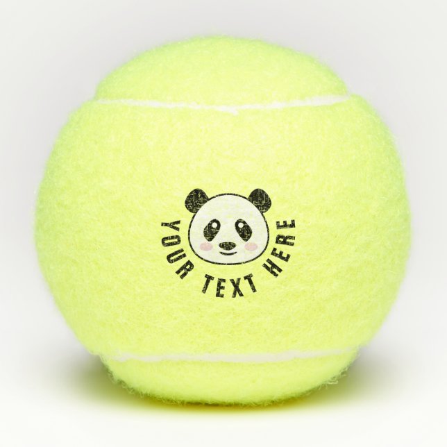Custom tennis balls with cute panda bear cartoon (Front)