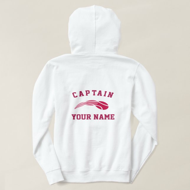 Custom tennis captain hoodie for women's team (Design Back)