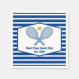 Custom Tennis Country Club Blue Striped Napkin