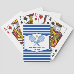 Custom Tennis Country Club Blue Striped Playing Cards