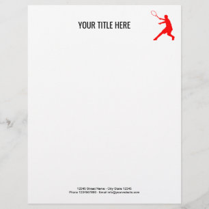 Custom tennis letterhead for player and coach