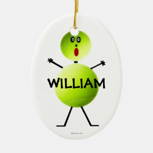 Custom Tennis Player Ceramic Tree Decoration