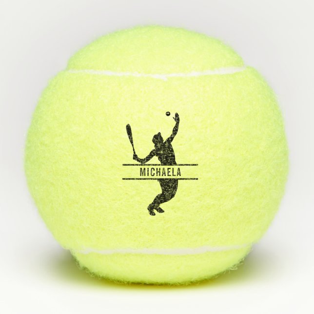 Custom Tennis Player Name Themed Personalised Balls (Front)