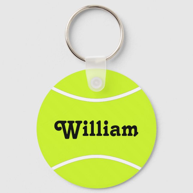 Custom Tennis Player or Team Name Sports Keychain (Front)