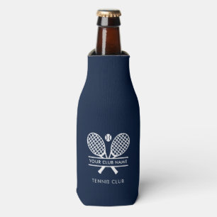 Custom Tennis Team Country Club Name Navy Blue Bottle Cooler