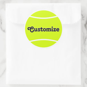 Custom Tennis Team Name / Text Personalised Sports Classic Round Sticker