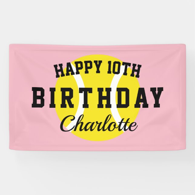 Custom tennis theme Happy Birthday party banner (Horizontal)