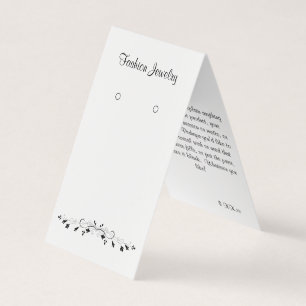 Custom Tented Vintage Ivy Earring Display Cards
