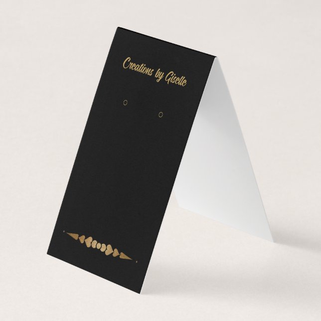 Custom Tentfold "Gold" on Black Earring Cards (Front)