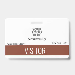 Custom Terracotta Visitors Guest Logo Name ID  Badge