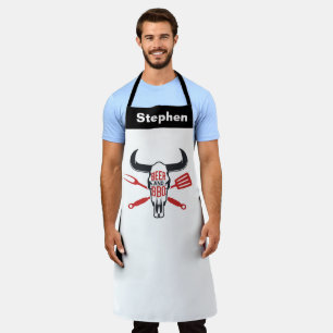 Custom Texas BBQ Aprons, Cowboys Beer and BBQ Apron