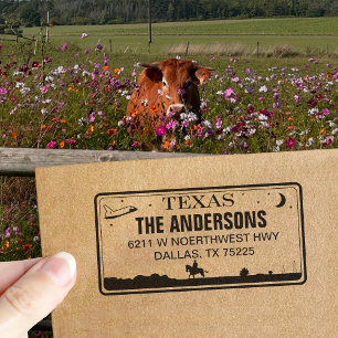 Custom Texas License Plate Return Address Stamp
