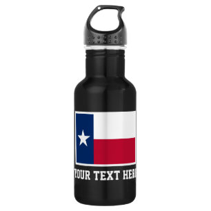 Custom Texas state flag drink water bottle
