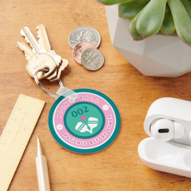 Custom text 2 sided pickleball key ring (Desk)