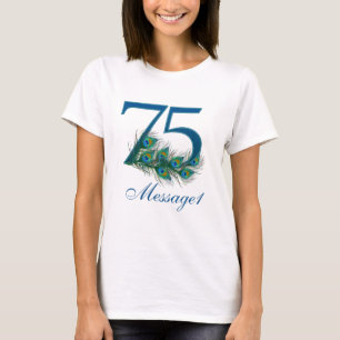 Custom text 75th birthday t-shirt