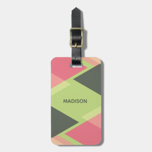 Custom text Abstract Pattern luggage tag