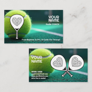 🎾Custom text,  Ace Your Game Padel Coach  Business Card