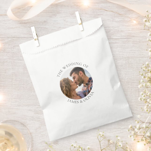 Custom Text Add Photo Wedding Favour Bags (Clipped)