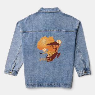 Custom Text Africa Denim Jacket