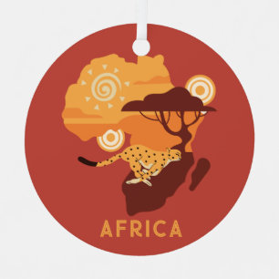 Custom Text Africa Metal Tree Decoration