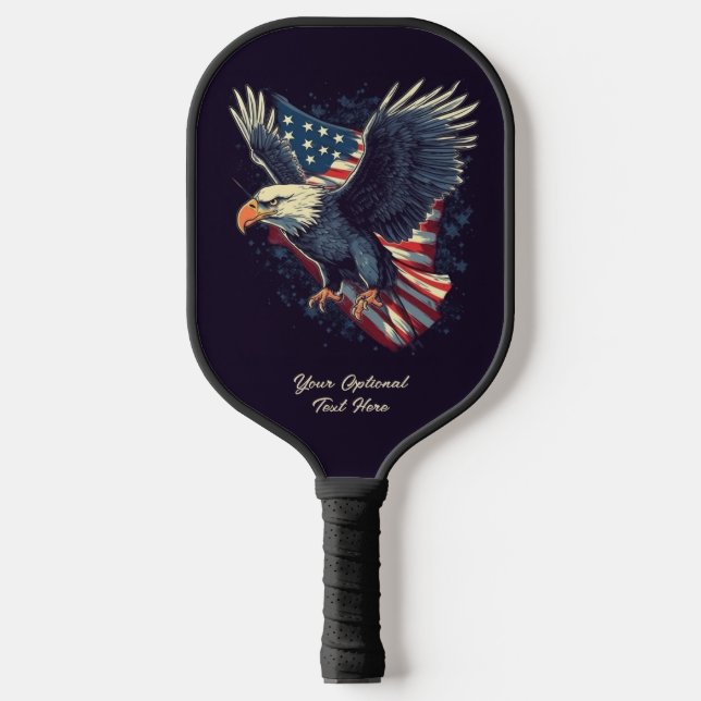 Custom Text American Eagle Pickleball Paddle (Front)