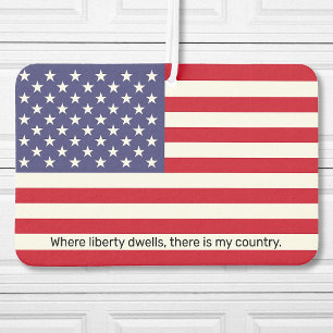 Custom Text American Flag Car Air Freshener
