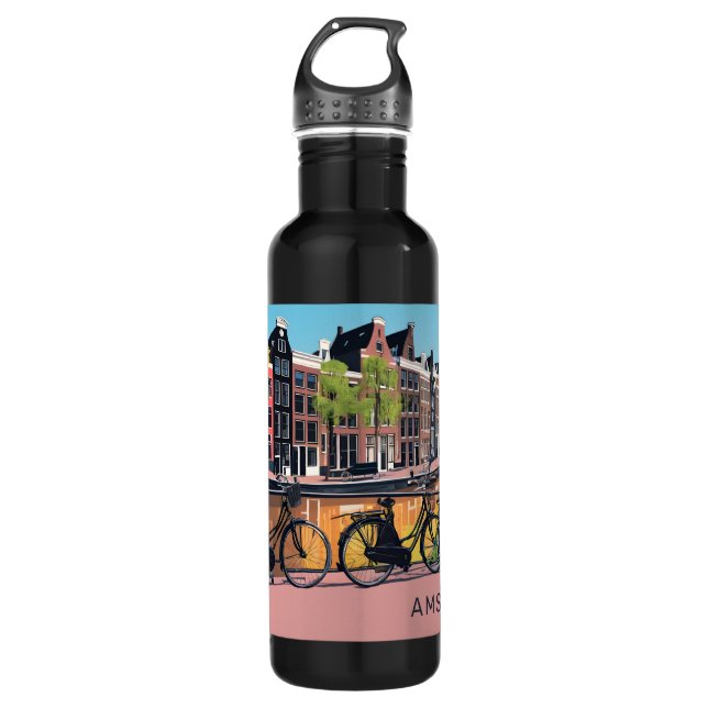 Custom Text Amsterdam 710 Ml Water Bottle (Front)