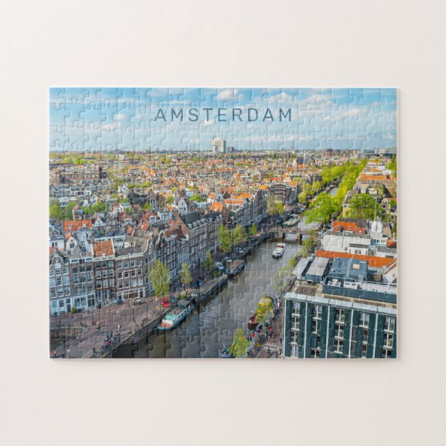 Custom Text Amsterdam Jigsaw Puzzle (Horizontal)