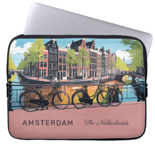 Custom Text Amsterdam Laptop Sleeve