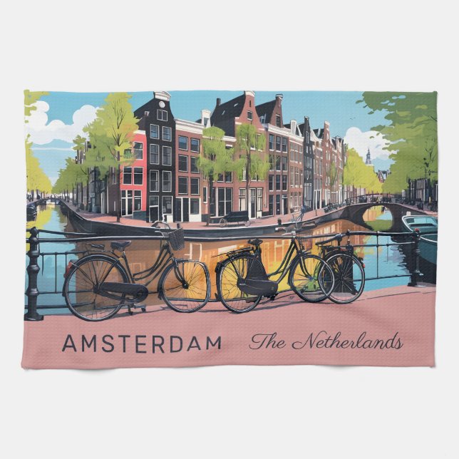 Custom Text Amsterdam Tea Towel (Horizontal)